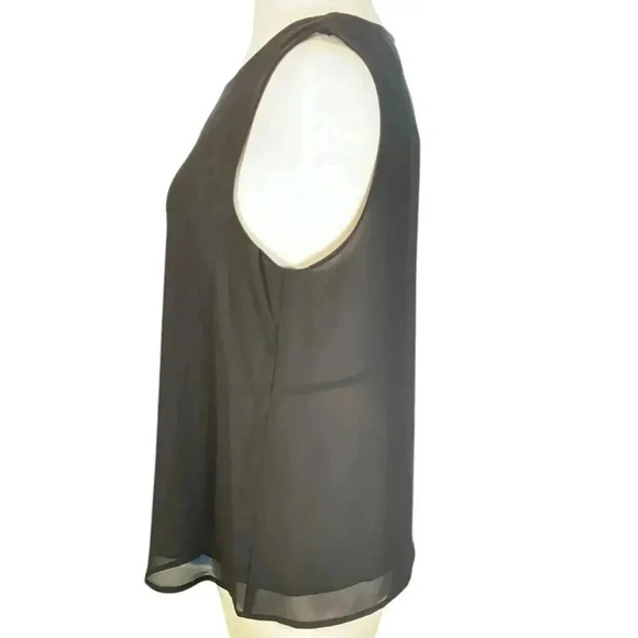 PLEIONE Double Layer Tank Top Black Size XS NWT Sheer Very Nice Layering Piece - Picture 2 of 9